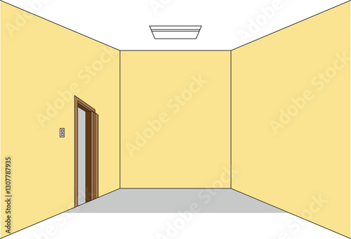 Office Entrance Hall vectors, A room interior featuring an arched entrance, where business professionals are seated in the reception area, waiting to be attended to.