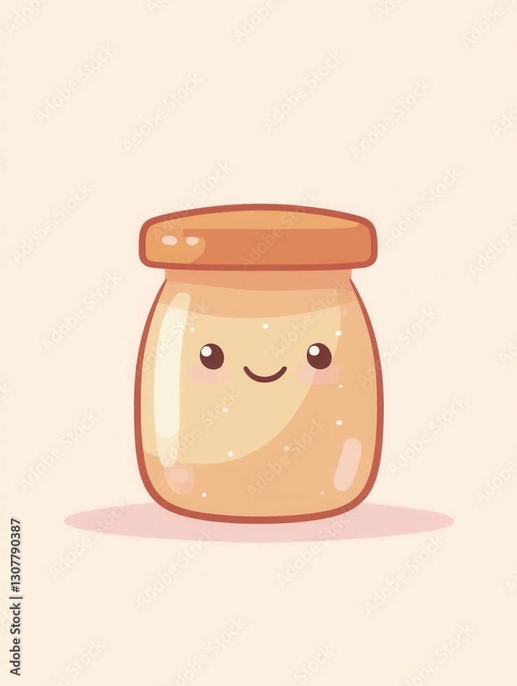 Cute baby food logo featuring apple puree jar with playful smile design in soft pastel colors for a brand Generative AI Cute baby food logo featuring apple puree jar with playful smile design in soft pastel colors for a brand Generative AI