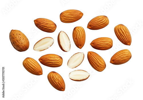 Wallpaper Mural Almond nuts on gray concrete transparent background Torontodigital.ca