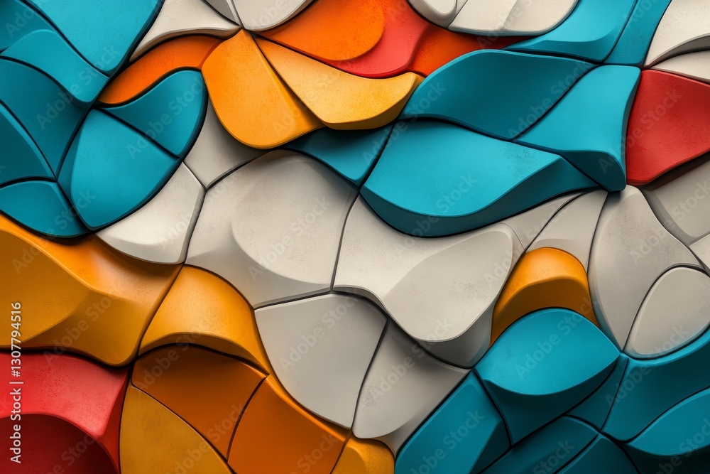 Fototapeta premium A visually appealing backdrop is created by combining geometric low poly with vibrant colors and abstract design elements