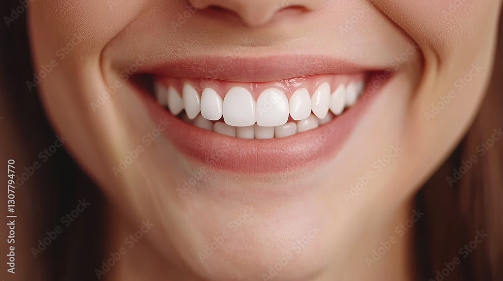 Closeup smiling person with bright white teeth in natural setting lifestyle photography cheerful vibe Closeup smiling person with bright white teeth in natural setting lifestyle photography cheerful vibe