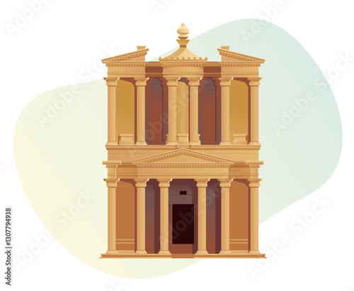 Petra also called the "Rose City" - Stock Illustration