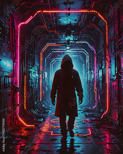 silhouette of a man in a tunnel