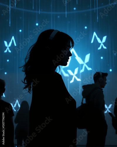 A Silhouettes inside cyberspace