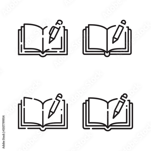 Book with pen vector illustration