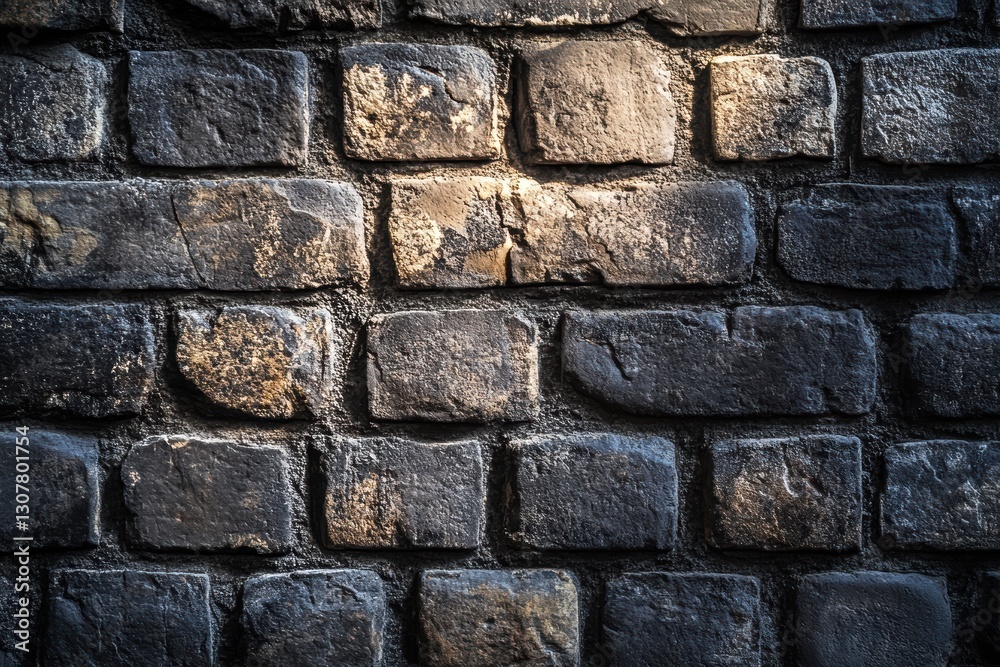 Obraz premium Dark Brick Wall Texture with Subtle Light and Shadow Effects