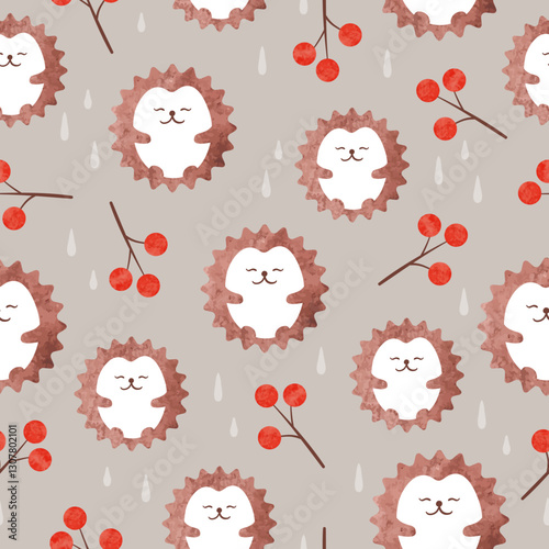Seamless autumn pattern wit...
