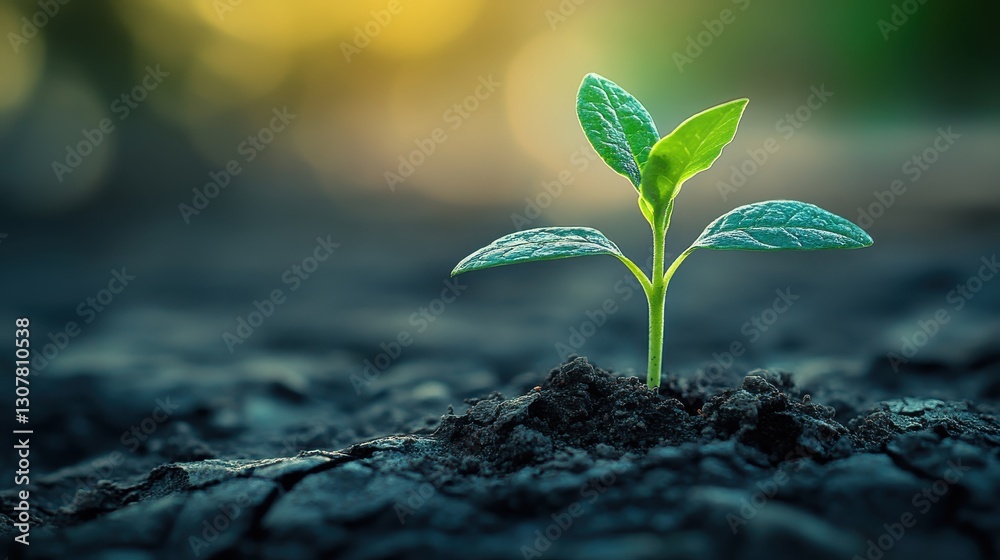 Tiny Sprout Emerging New Beginnings in Arid Ground Growth and Hopeful Green Life Renewal Concept Tiny Sprout Emerging New Beginnings in Arid Ground Growth and Hopeful Green Life Renewal Concept