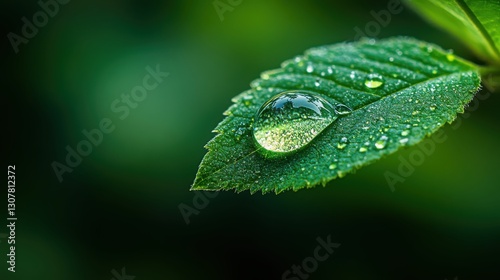 Water Drop on Leaf Reflecting Nature s Beauty After Rainfall in Natural Environment and Garden