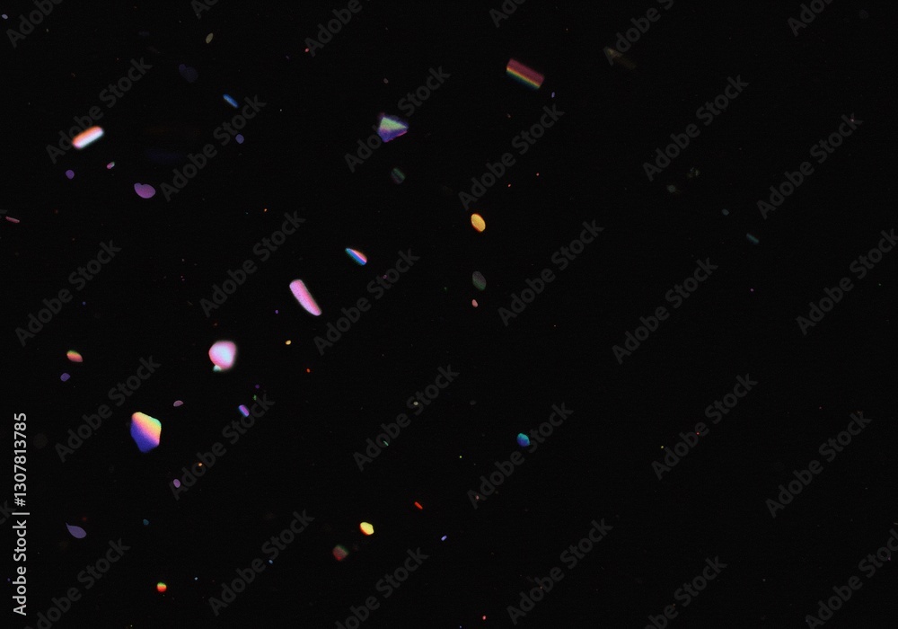 Abstract Dark Background with Iridescent Glitter Particles Abstract Dark Background with Iridescent Glitter Particles