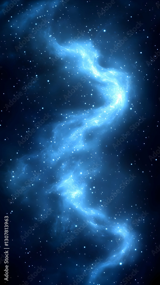 Abstract Blue Spiral Nebula In Space Abstract Blue Spiral Nebula In Space