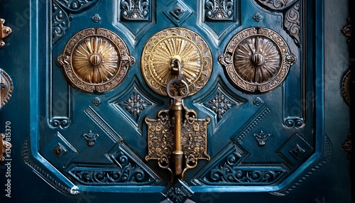 golden and blue locker