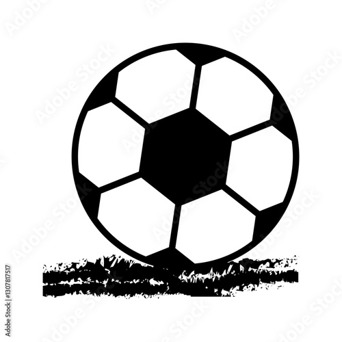 A black and white footBall icon