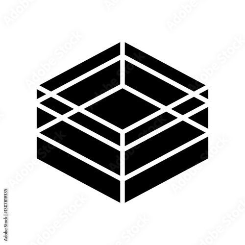 Minimalist Icon Representation of a Boxing or Wrestling Ring