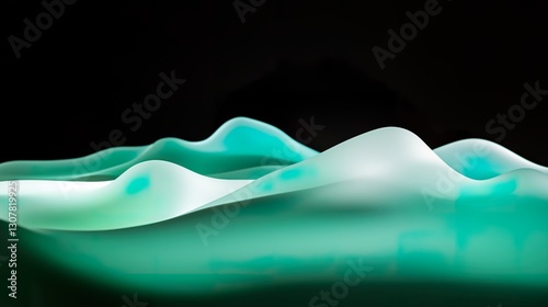Minimalist smooth teal liquid surface with soft gradient lighting
