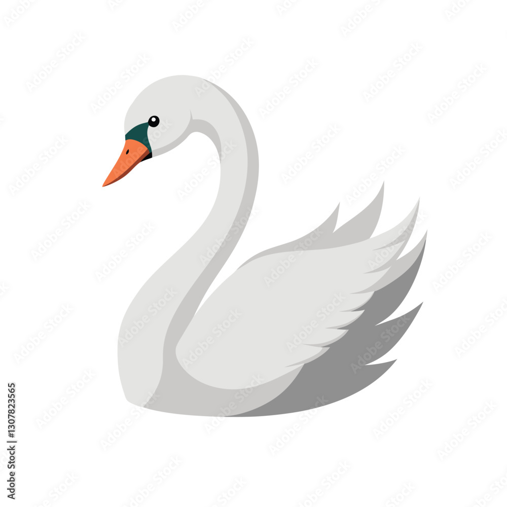 Fototapeta premium swan on a white background