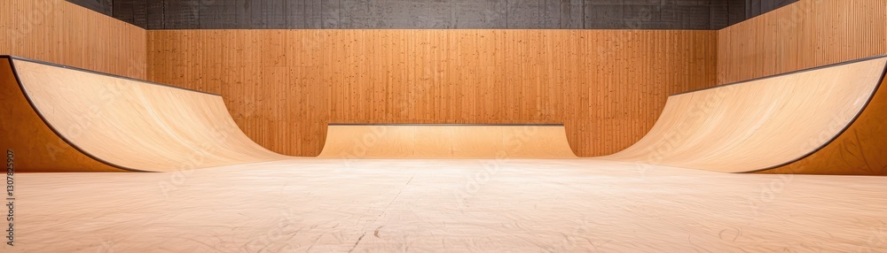 Indoor Extreme Sports Arena with Ramps for Skateboarding and Action Sports Activities Indoor Extreme Sports Arena with Ramps for Skateboarding and Action Sports Activities