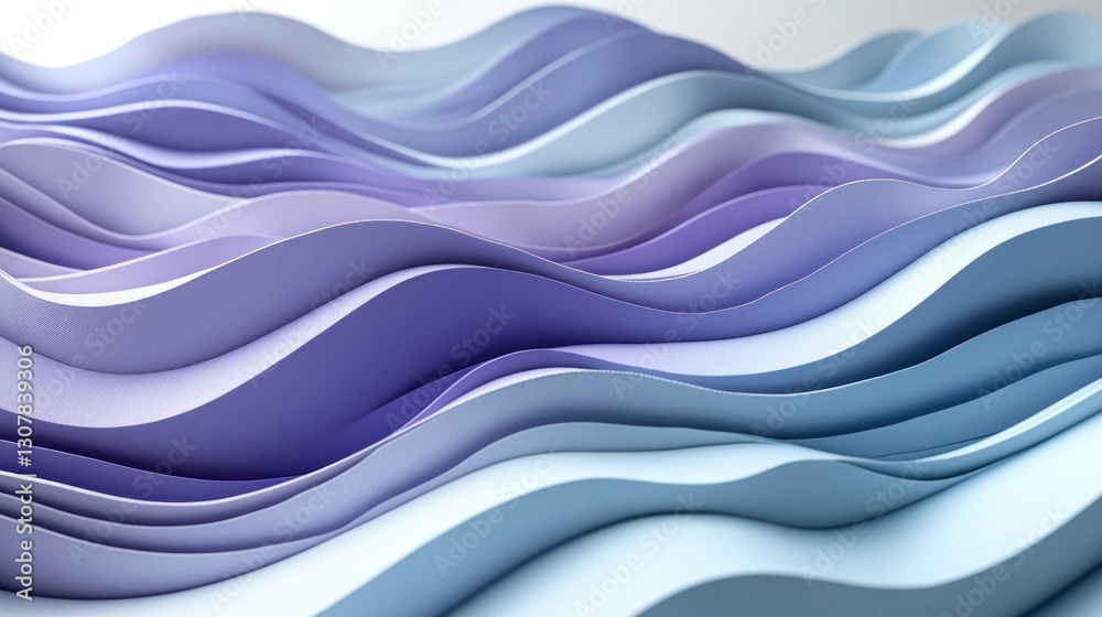 Fototapeta premium Abstract wavy layers of light blue and purple