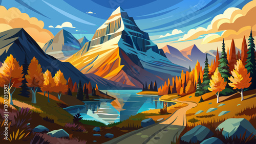 Mount Assiniboine scenic view in autumn