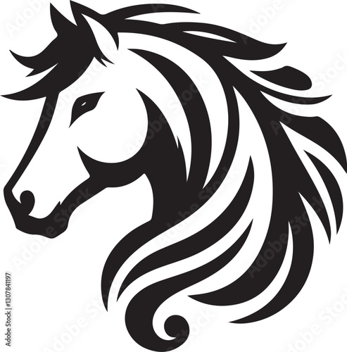 Horse head silhouette logo
