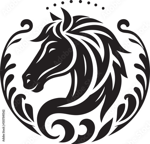 Horse head silhouette logo
