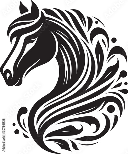 Horse head silhouette logo