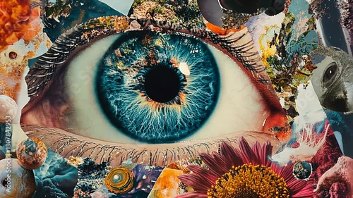 Surreal Collage: A Kaleidoscopic Eye