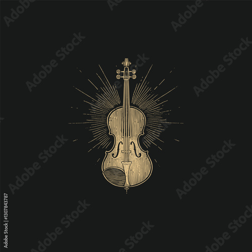 Violin music instrument design vector template illustration