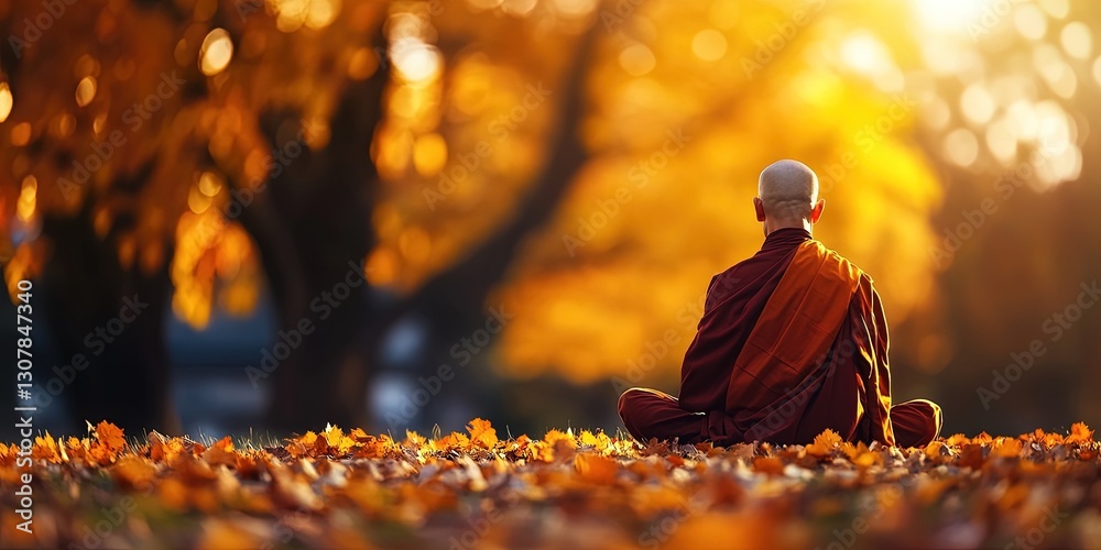 Fototapeta premium Buddhist monk summer 