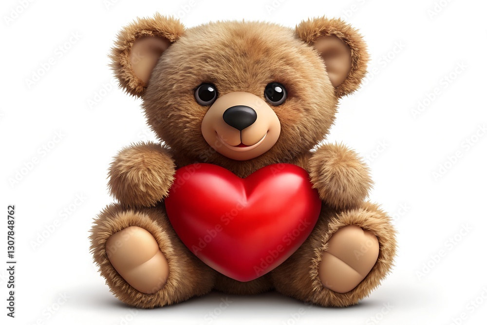 Obraz premium teddy bear with red heart