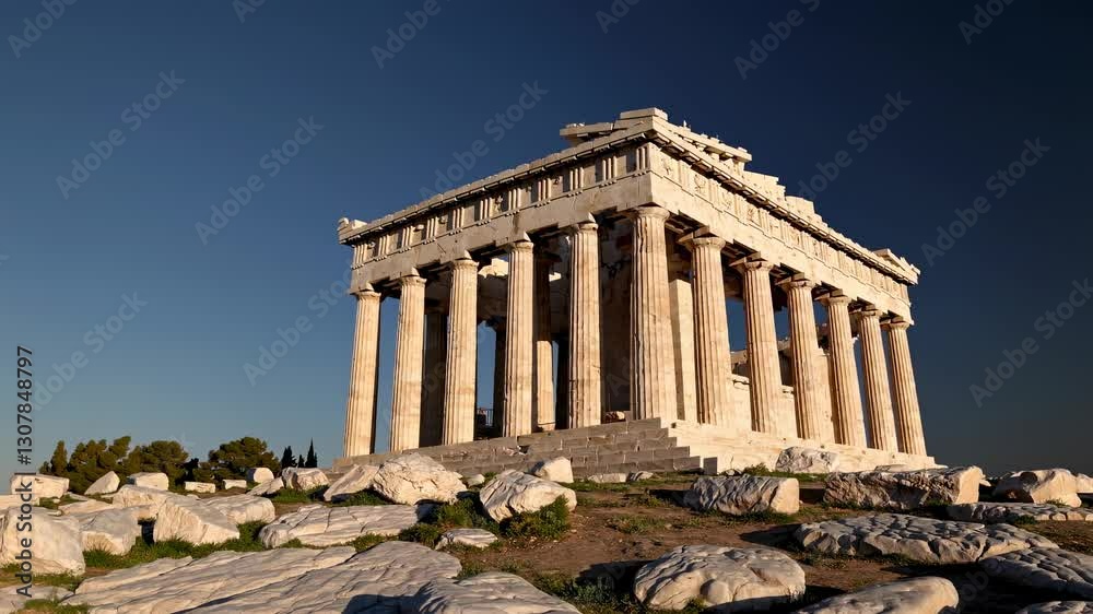 Exploring the Parthenon during golden hour in Athens, Greece Exploring the Parthenon during golden hour in Athens, Greece