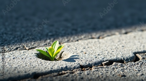 A Delicate Flower Growing Through Cracked Pavement