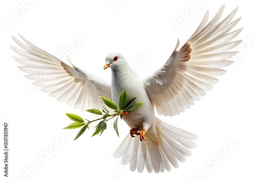white dove isolated on white