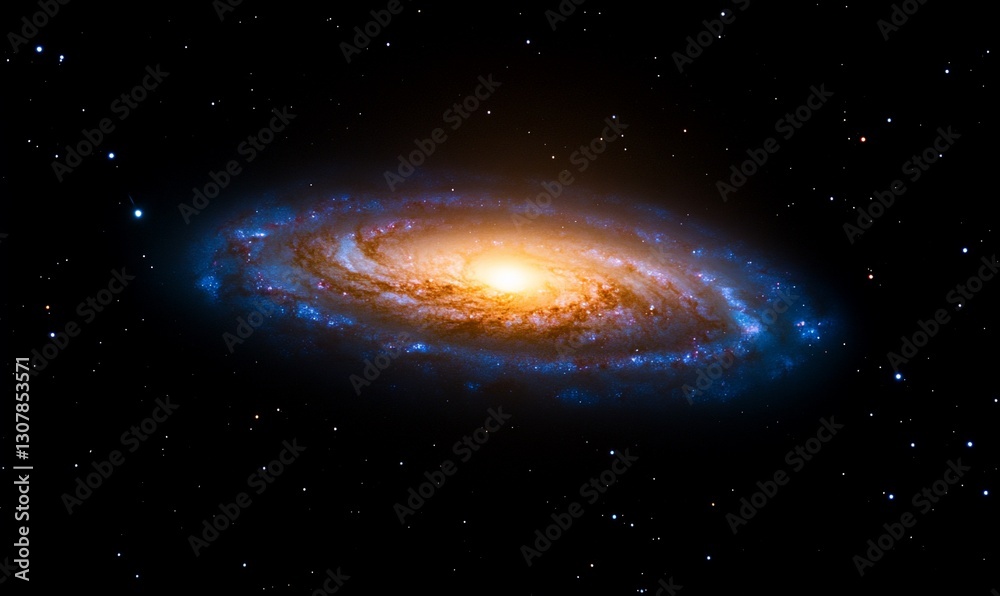 Naklejka premium Spiral Galaxy in Cosmic Darkness