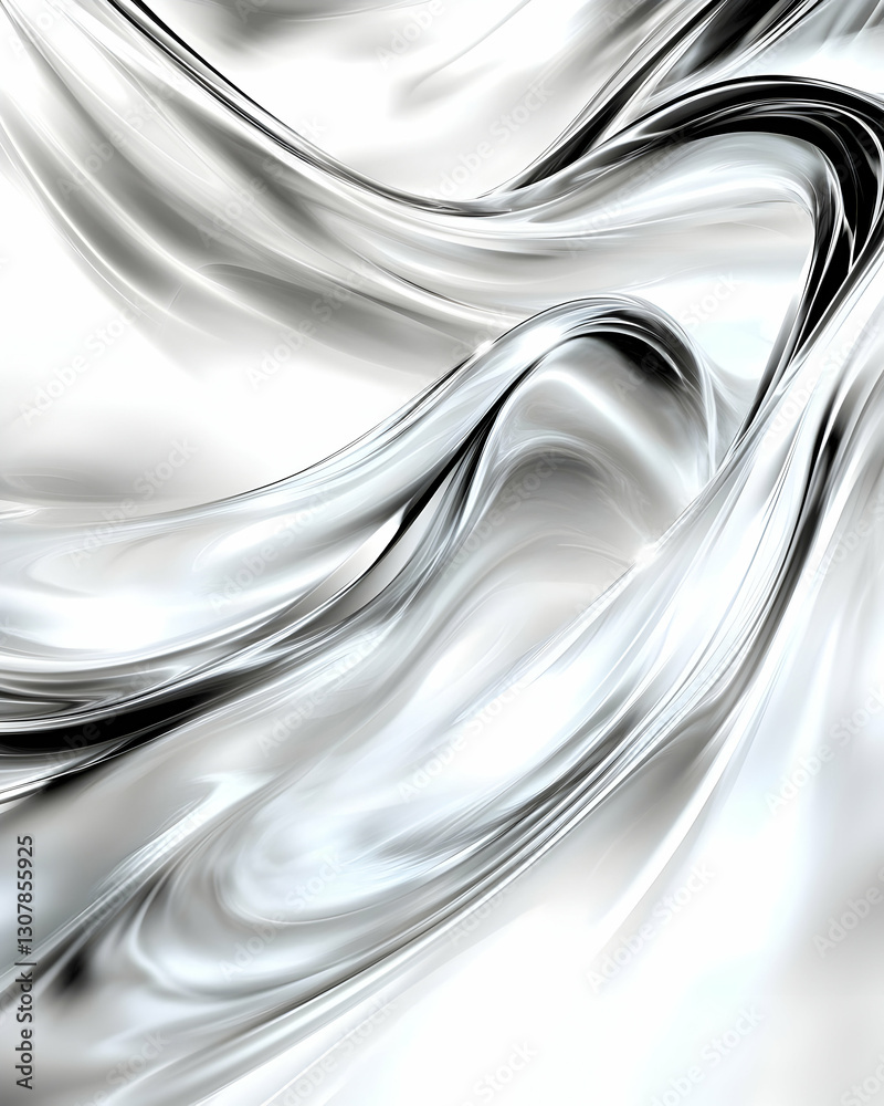 Obraz premium Silver Liquid Swirls Abstract background ideal for website design or print media