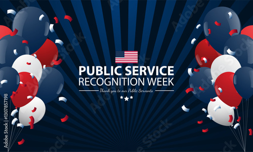 Happy Public Service Recognition Week Background Design Illustration