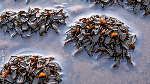 Texture of wet seaweed (Bladderwrack) at low tide