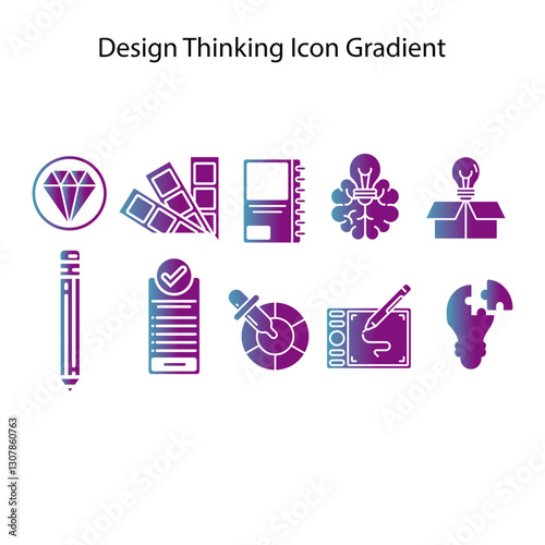 design thinking icon set