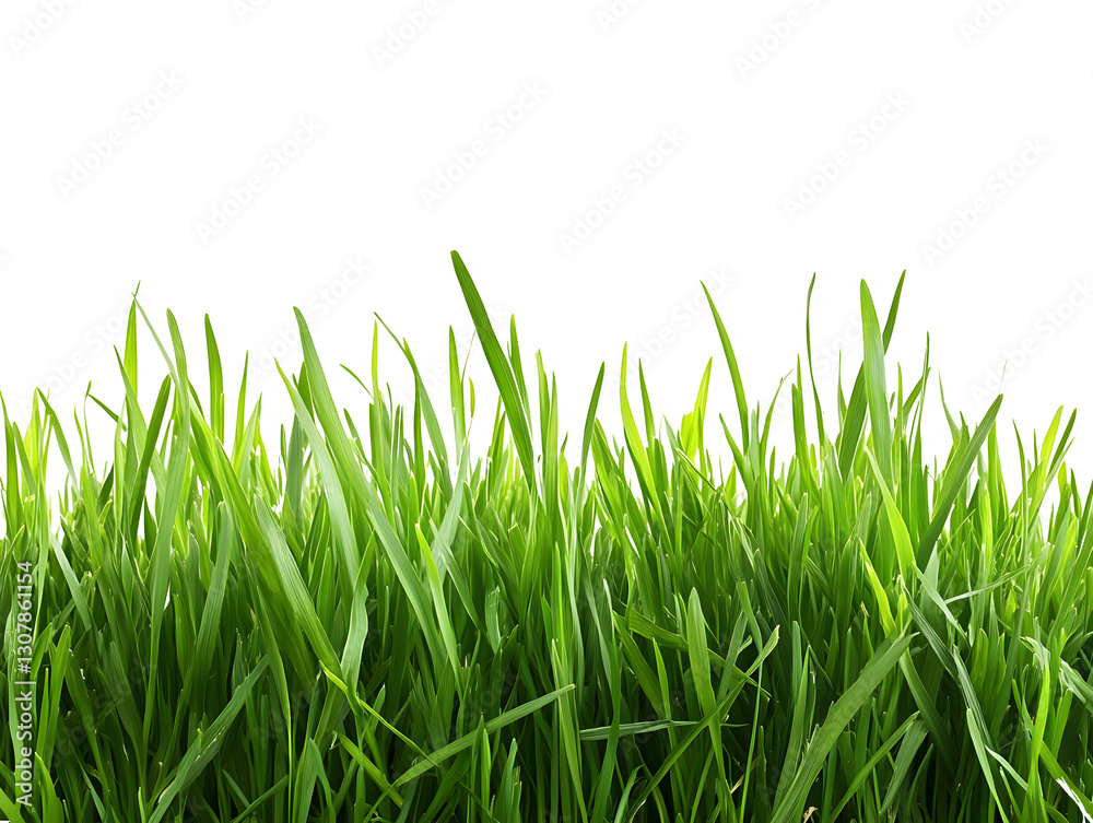 Fototapeta premium Lush Green Grass Blades on Transparent Background