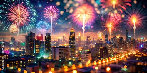 Wallpaper Mural 2023 Happy New Year Low Light Glowing Cityscape Background Torontodigital.ca