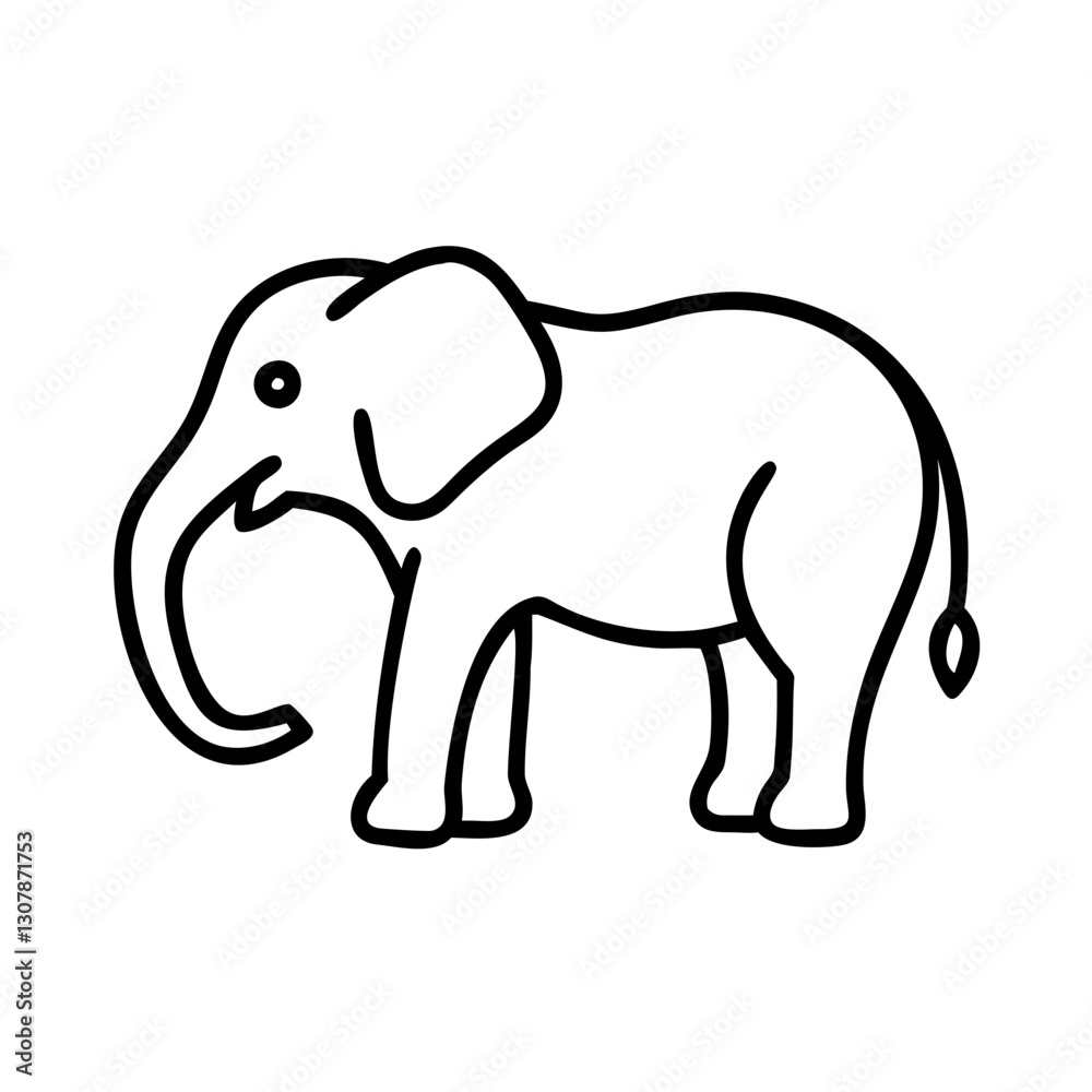 Elephant line art illustration vector illustration Elephant line art illustration vector illustration