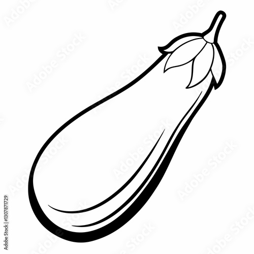 a line drawing of an eggplant, ready for coloring or creative projects vector illustration
