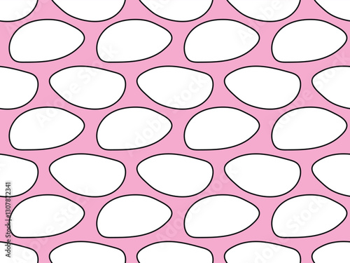 White spots. Petals.  Shapes. cartoon style. Rounded. Seamless vector pattern for design and decoration .
