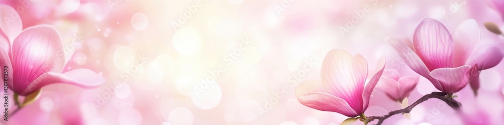 Beautiful blooming magnolia flowers in spring on a blurred pastel background with copy space Beautiful blooming magnolia flowers in spring on a blurred pastel background with copy space
