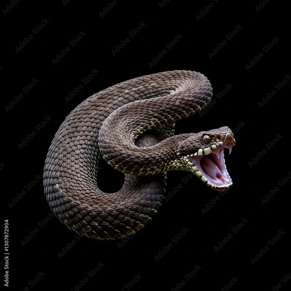 Fototapeta premium A snake attacking with its mouth open
