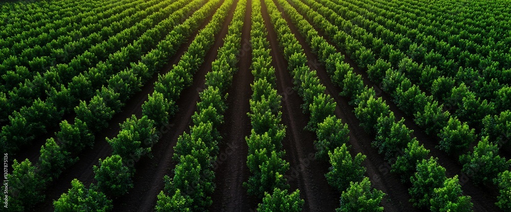 Sunlit Rows of Green Field Sunlit Rows of Green Field