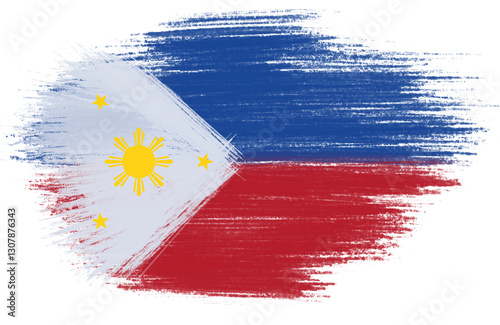 pilippines flag with paint strokes