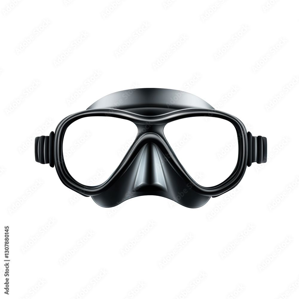 Black diving mask designed for underwater exploration and snorkeling Black diving mask designed for underwater exploration and snorkeling