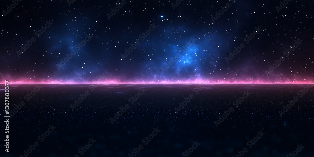 Naklejka premium Mystical nebulous horizon with countless stars in a cosmic display