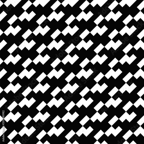 Abstract black and white geometric pattern background - seamless repetitive vector design